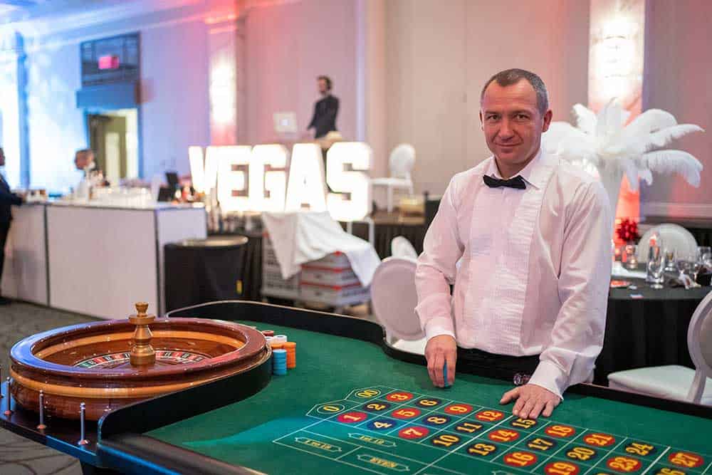 Casino party and dealer