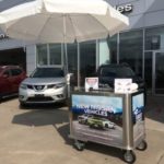 Ice cream cart at car dealership