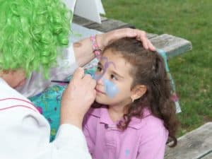 Face painting on child