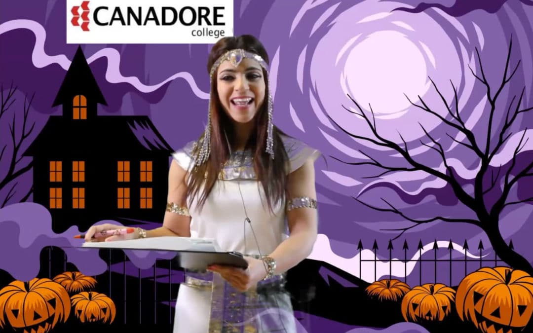Host claps at Virtual Halloween costume party