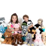 Kids with stuffed toy animals