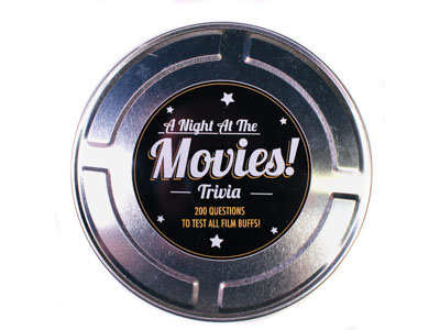 Silver tin of trivia questions